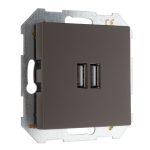 Зарядное устройство USB розетка 3400мА (А+А) коричневая матовая LIREGUS RETRO IUK-2-01.R/ON31