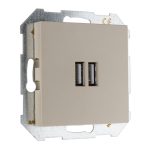 Зарядное устройство USB розетка 3400мА (А+А) кремовая матовая LIREGUS RETRO IUK-2-01.R/ONC