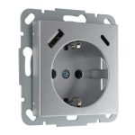 Встраиваемая розетка с USB (A+C) 3.4А алюминий LIREGUS EPSILON IUK-3-01.E/Mt