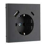 Розетка с USB 16А (A+C) антрацит LIREGUS MODERN IUK-3-01.M/BM