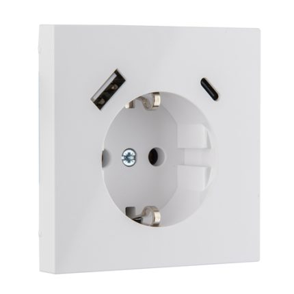 Розетка с USB 16А (A+C) белая LIREGUS MODERN IUK-3-01.M/WM