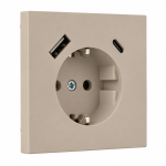 Розетка с USB 16А (A+C) кремовая матовая LIREGUS MODERN IUK-3-01.M/ONC