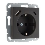 Встраиваемая розетка с USB (A+C) 3.4 А шоколад матовая LIREGUS RETRO IUK-3-01.R/ON59